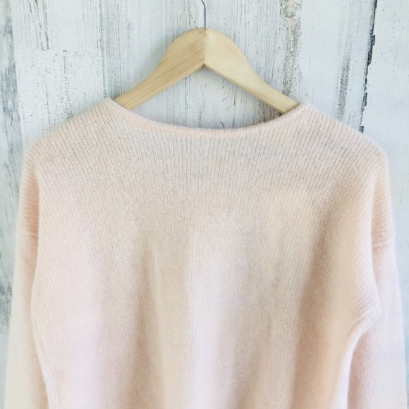 Sezane Gaspard Cardigan Nude Blush Pink Reversible Mohair Alpaca - Picture 10 of 11